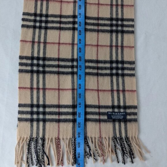 Burberry Unisex Winter Scarf Beige – 100% Lambswool Check – Used – Stylish Wrap - Picture 6 of 7